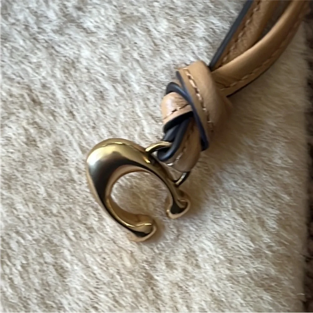 Coach natural shearling mini drawstring crossbody NWT